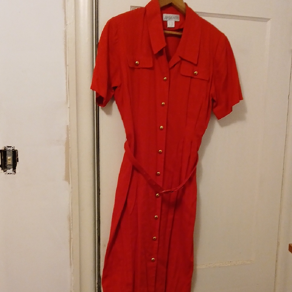 Red Button-Up Dress